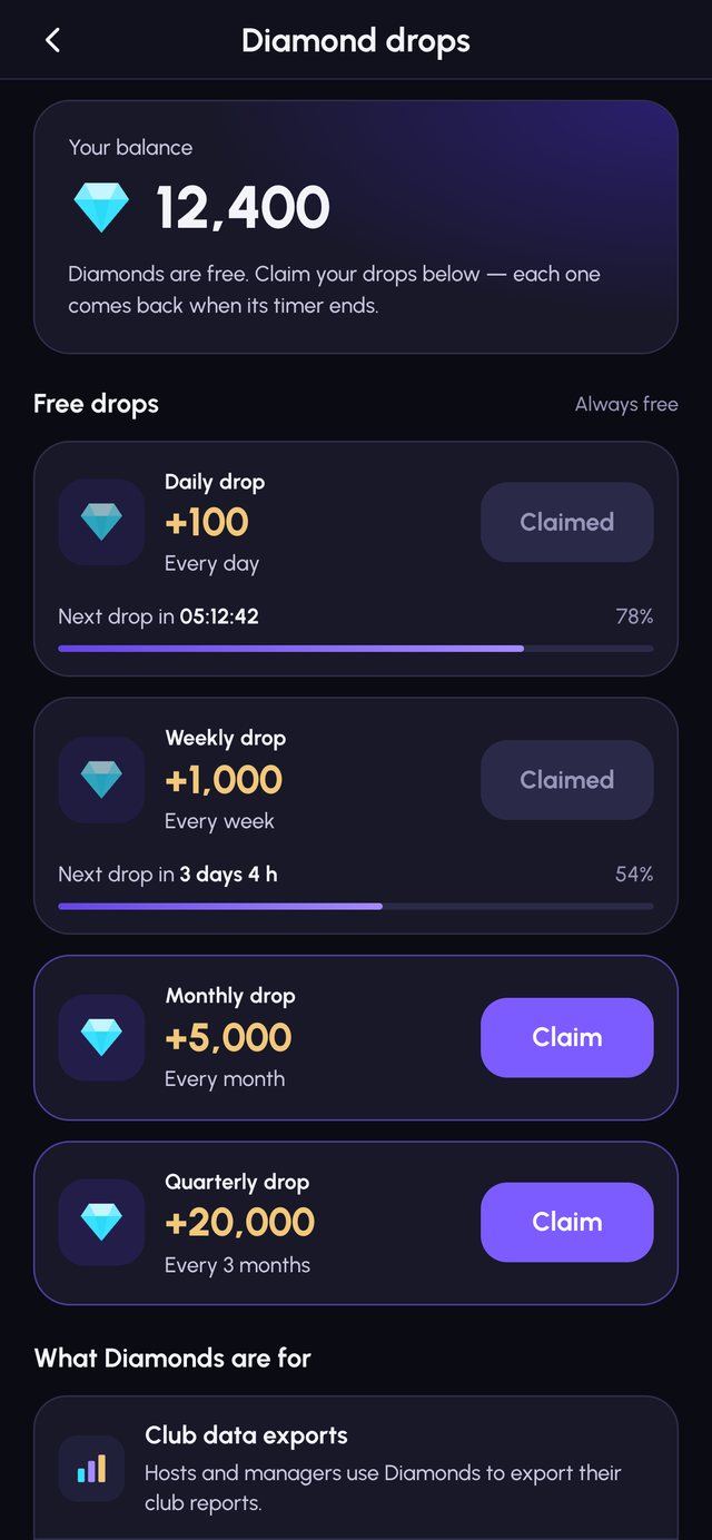 Felt Society app: Free Diamond drops